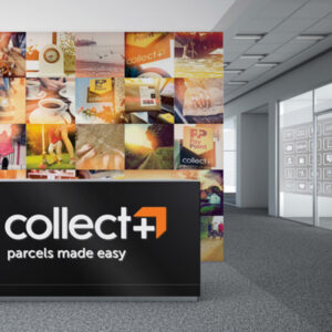 Collect Plus interior design applied in the brand style at the company head office