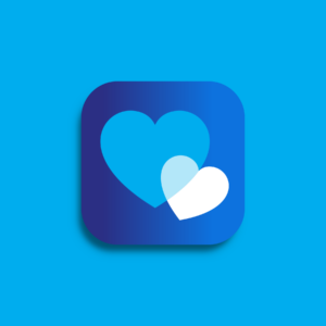 Unicef Bebbo app icon. Two overlapping hearts.