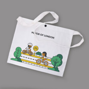 The London Plan promotional tote bag with illustration design. Mayor of London.