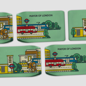 The London Plan promotional travel card wallet with illustration. Mayor of London.