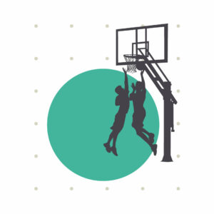 World Health Organisation and UNESCO, Health Promoting Schools campaign illustration of children playing basketball